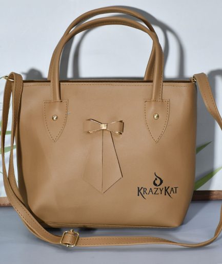 Women Beige Soft Finish Casual Everyday Handbag