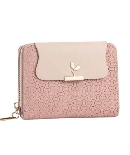 Women Brown Compact Zip Closure Daily Use Wallet