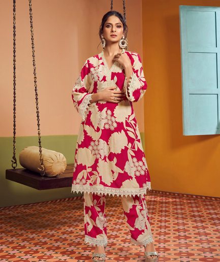Women Pink Festive Traditional Kurti Lehenga Combo