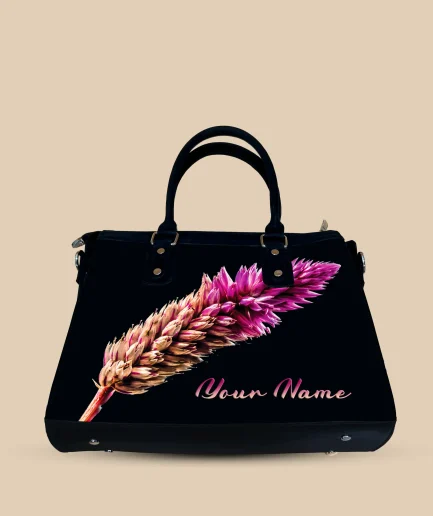 Women Black Luxury Finish Premium Designer Statement Handbag
