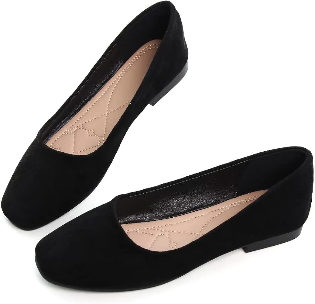 Women Black Slip On Lightweight Everyday Comfort Flats