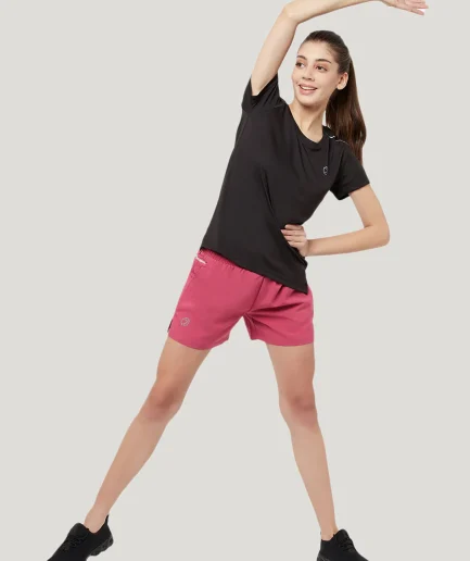 Women Black Lightweight Sports Training Shorts