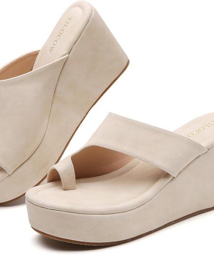 Women Brown Platform Wedge Heel Premium Comfort Sandals
