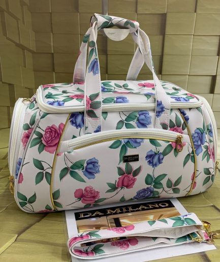Women Grey Spacious Durable Weekend Travel Handbag
