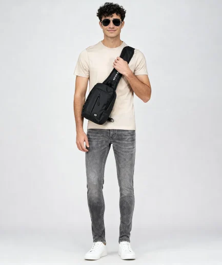 Black Crossbody Everyday Utility Bag For Men