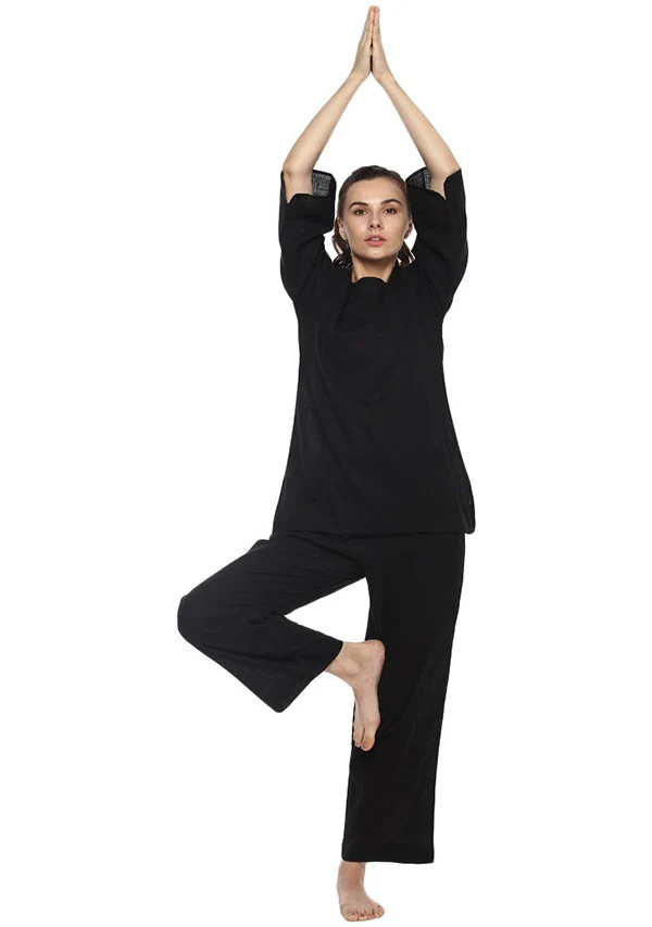 Women Grey Blue Yoga Workout Wear Set