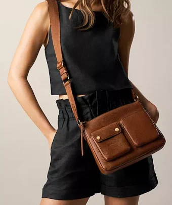 Women Brown Compact Adjustable Strap Cross Body Bag
