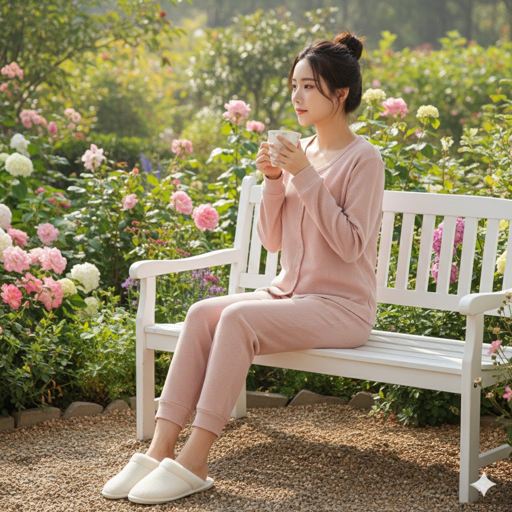 Women Blush Pink Soft Cotton Comfortable Nightwear Set - Image 2