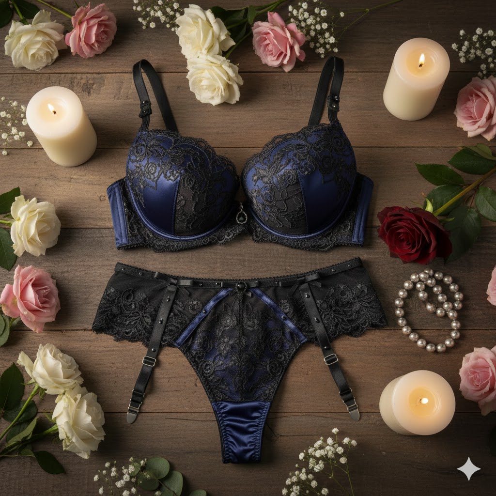Women Emerald Green Luxury Lace Premium Designer Lingerie - Image 2