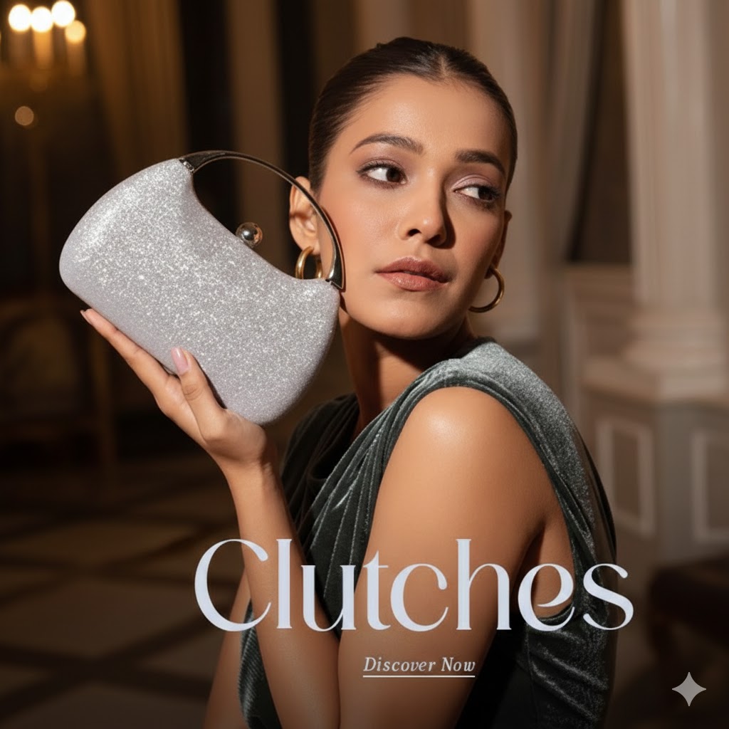 Women Gold Metallic Elegant Party Wear Clutch Bag - Image 4