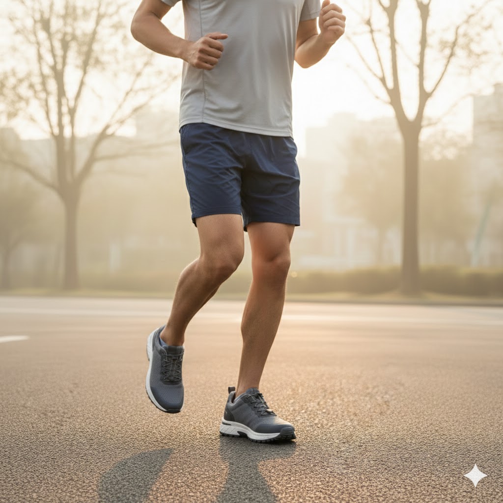 Grey Jogging Shoes Lightweight Cushion Running Training Men - Image 2