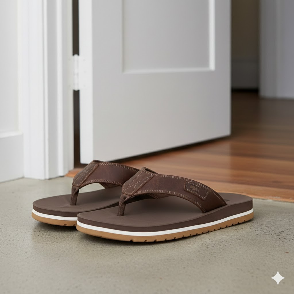 Brown Flip Flops Lightweight Casual Home Outdoor Wear Men - Image 3