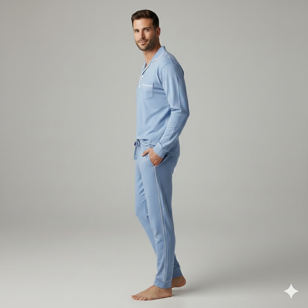 Men Sleep Wear Set Soft Relaxed Night Comfort - Image 3