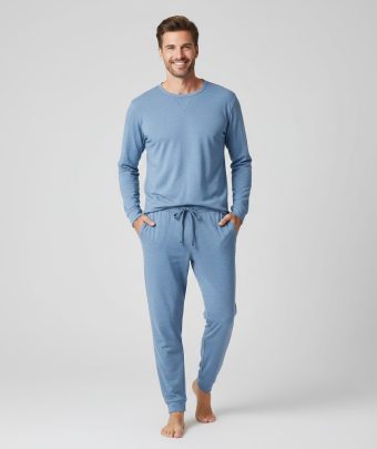 Men Night Wear Set Soft Comfortable Relaxed Sleepwear