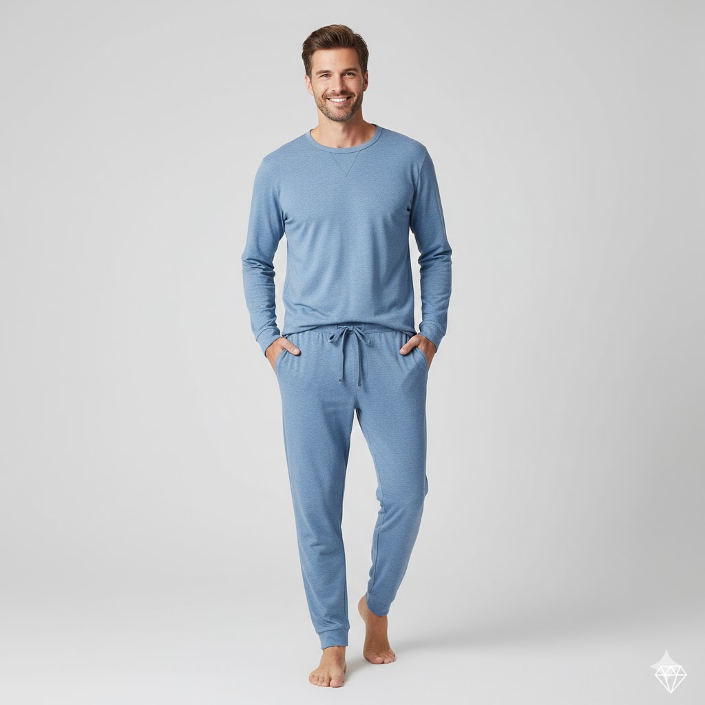 Men Night Wear Set Soft Comfortable Relaxed Sleepwear