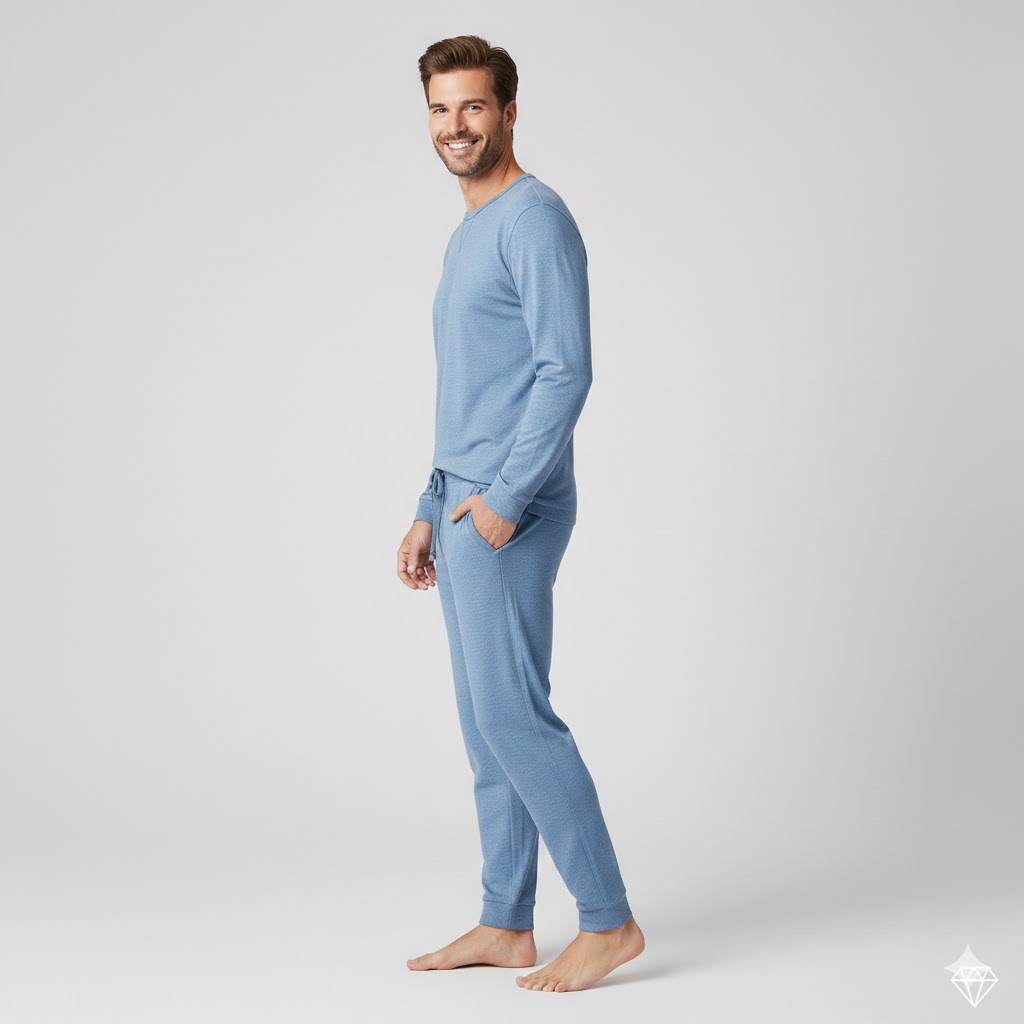 Men Night Wear Set Soft Comfortable Relaxed Sleepwear - Image 4