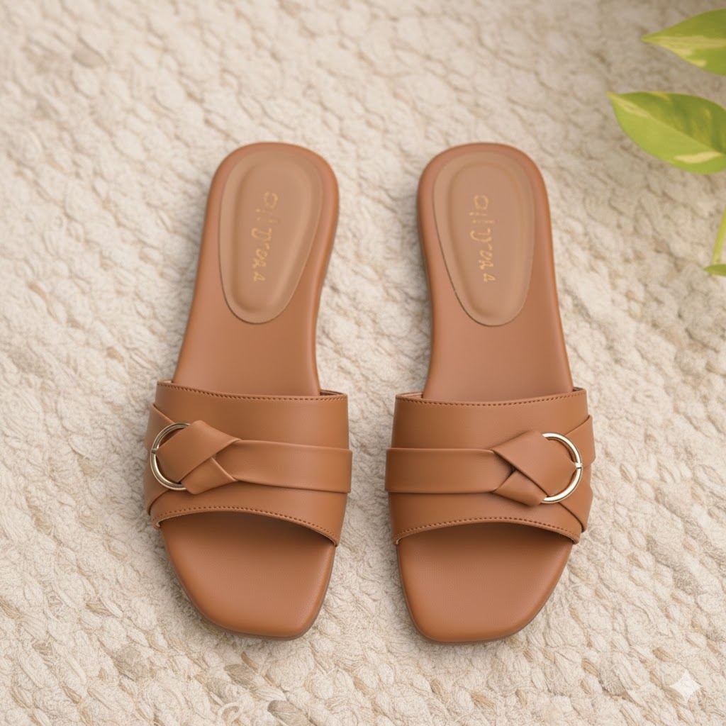 Women Beige Flat Soft Cushion Daily Wear Sandals - Image 2