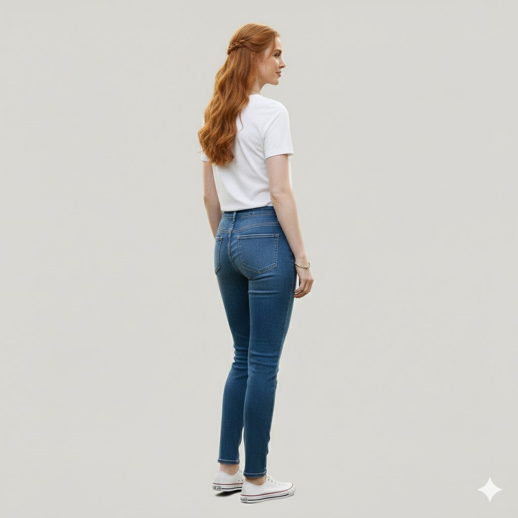 Women Blue High Waist Stretch Denim Jeans - Image 2