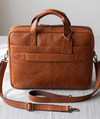 Brown Daily Use Leather Hand Bag For Men