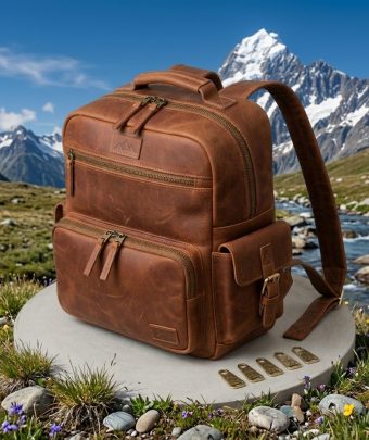 Brown Travel Bag Classic Leather Finish For Men