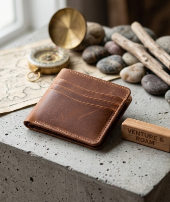Brown Leather Passport Holder Travel Wallet For Men