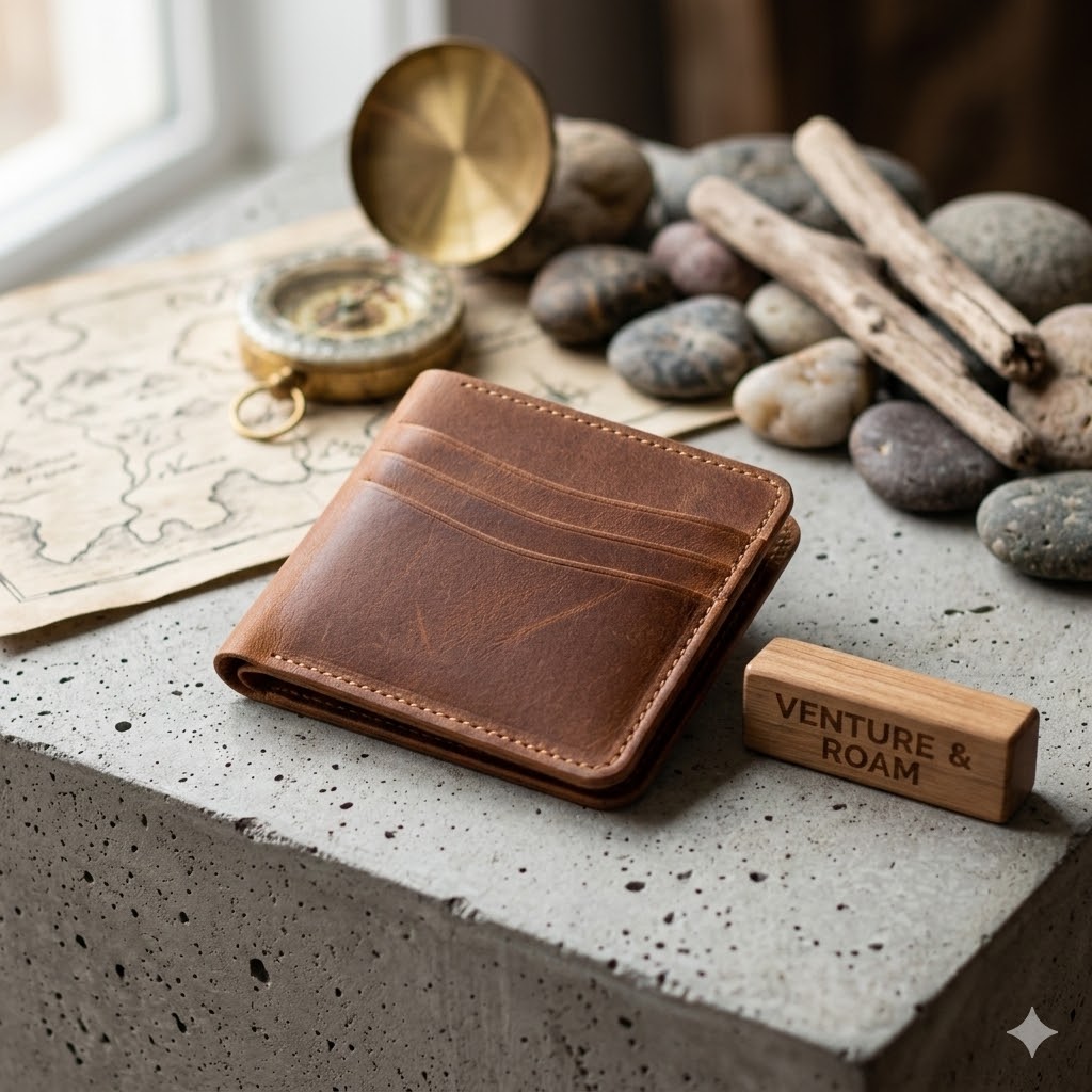 Brown Leather Passport Holder Travel Wallet For Men