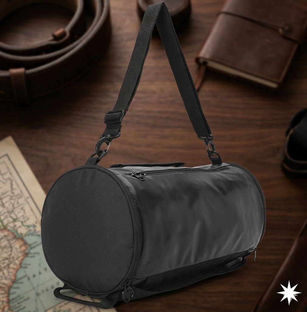 Black Gym Duffle Lifestyle Bag For Men