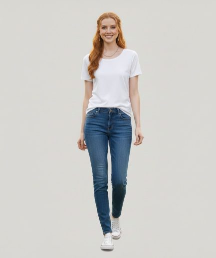 Women Blue Classic Denim Slim Fit Jeans