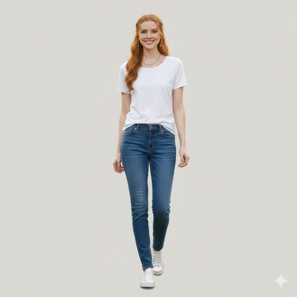 Women Blue Classic Denim Slim Fit Jeans