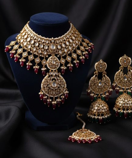 Women Gold Traditional Premium Royal Jewellery Set Wear