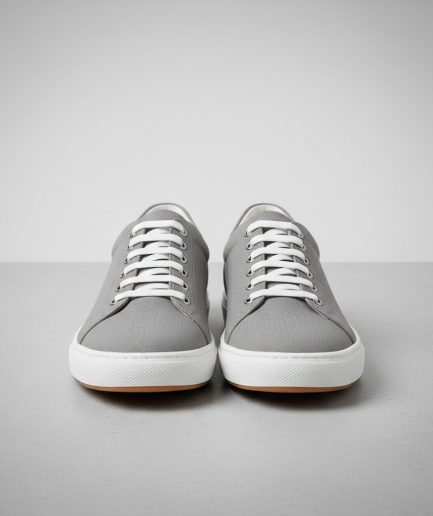 White Canvas Lace Up Shoes Casual Everyday Wear Men