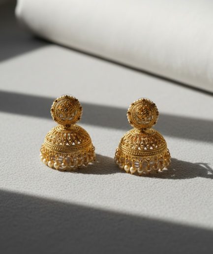 Women Antique Gold Premium Festive Jhumka Earrings Wear