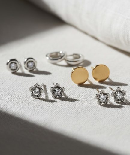Women Silver Royal Touch Elegant Stud Earrings Wear