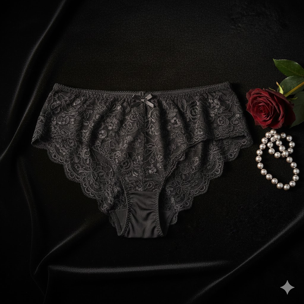 Women Black Lace Premium Soft Comfortable Designer Panty