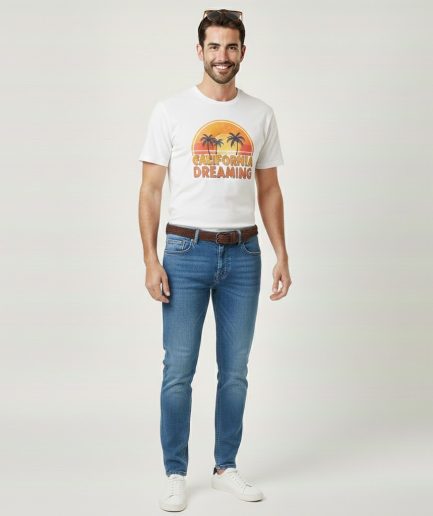 Stretch Denim Jeans Flexible Fit Comfortable Daily Wear Men