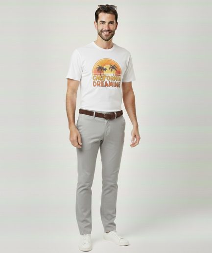 Neutral Chinos Pants Smart Casual Office Daily Wear Men