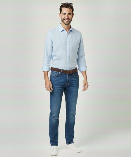 Blue Regular Fit Denim Jeans Everyday Comfort Wear Men