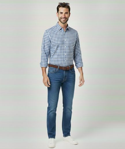 Blue Slim Fit Denim Jeans Stylish Casual Wear Men