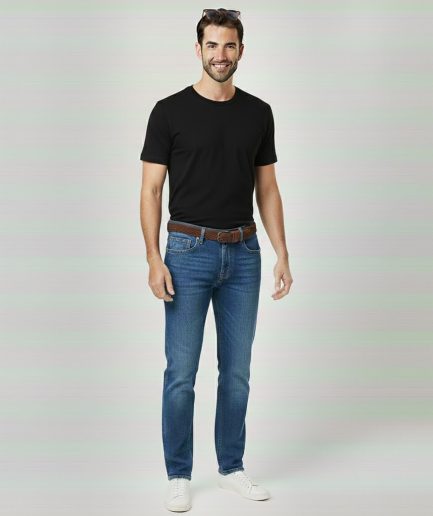 Black Plain T Shirt Soft Cotton Casual Wear Men