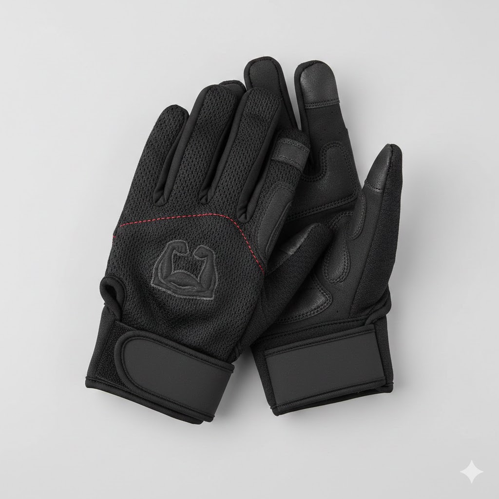 Men Professional Black Gym Training Grip Gloves Wear