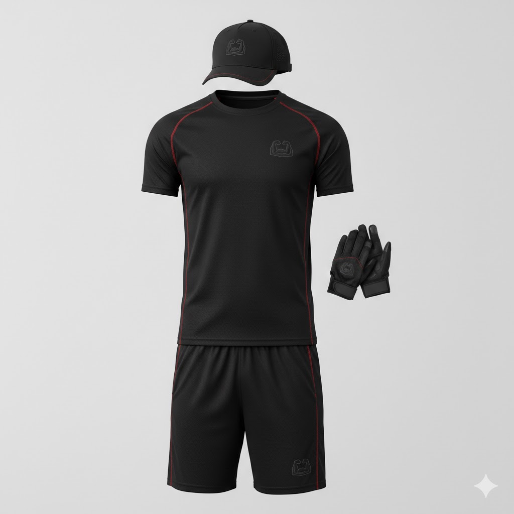 Men Complete Black Activewear Fitness Combo Training Set