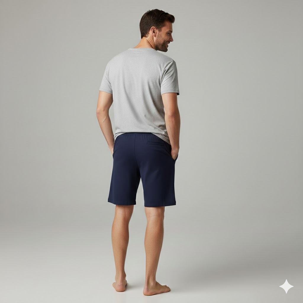 Men Cotton Shorts Lightweight Breathable Casual Lounge Wear - Image 2