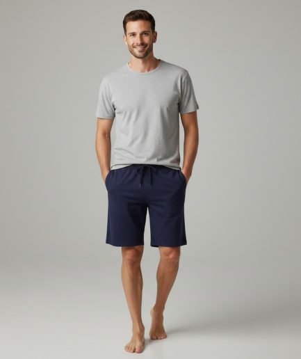 Men Cotton Shorts Lightweight Breathable Casual Lounge Wear
