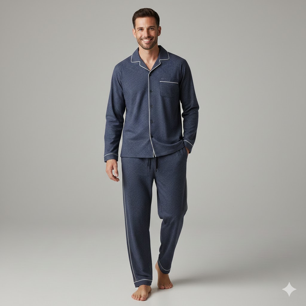 Men Relax Fit Pyjamas Soft Comfortable Night Lounge Wear
