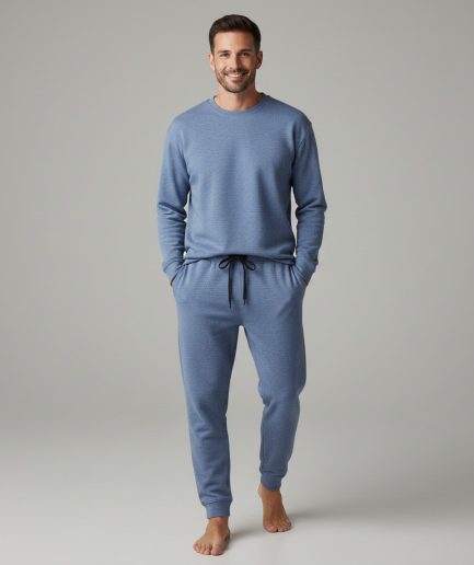Men Cotton Lounge Pants Relaxed Fit Comfortable Home Wear