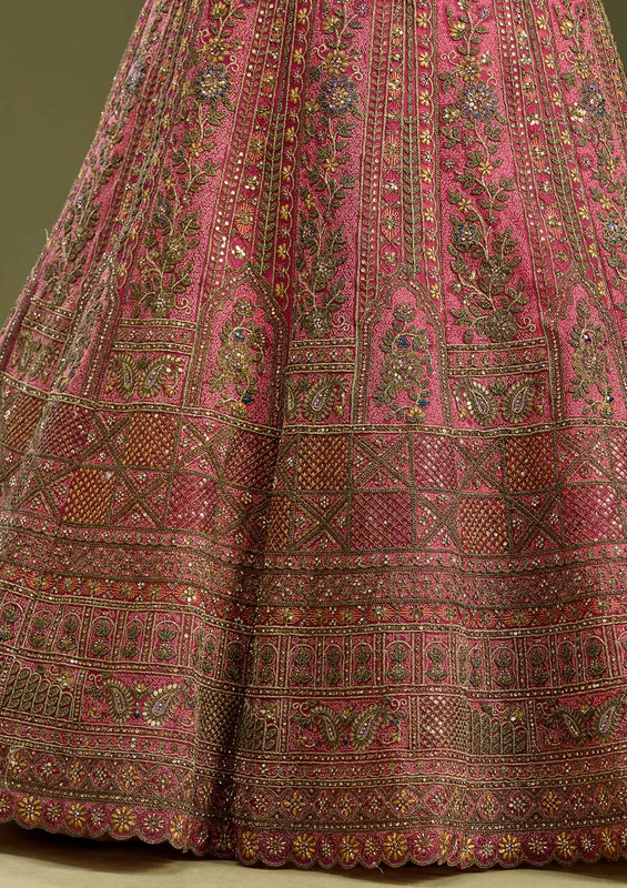 Rani Pink Cording Net Readymade Lehenga - Image 2